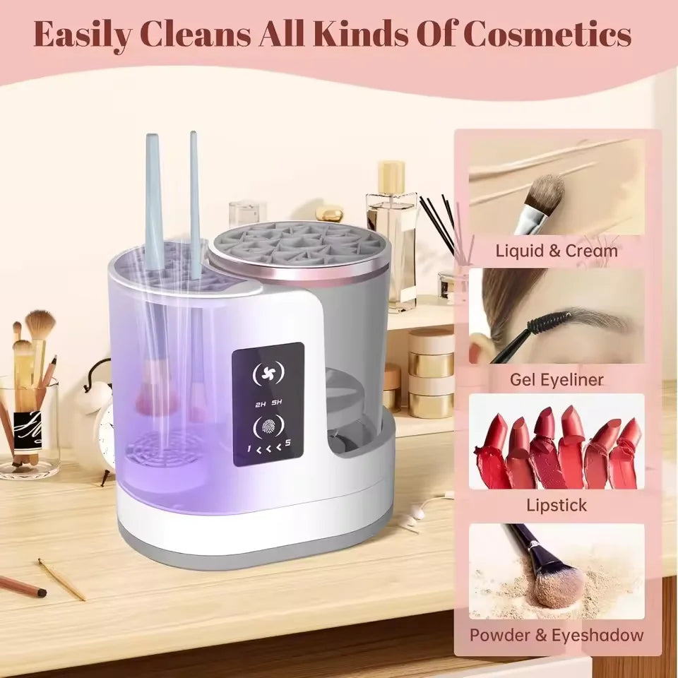 Nettoyeur de pinceaux de maquillage électrique 3 en 1, portable, avec prise USB, nettoyage en profondeur, automatique