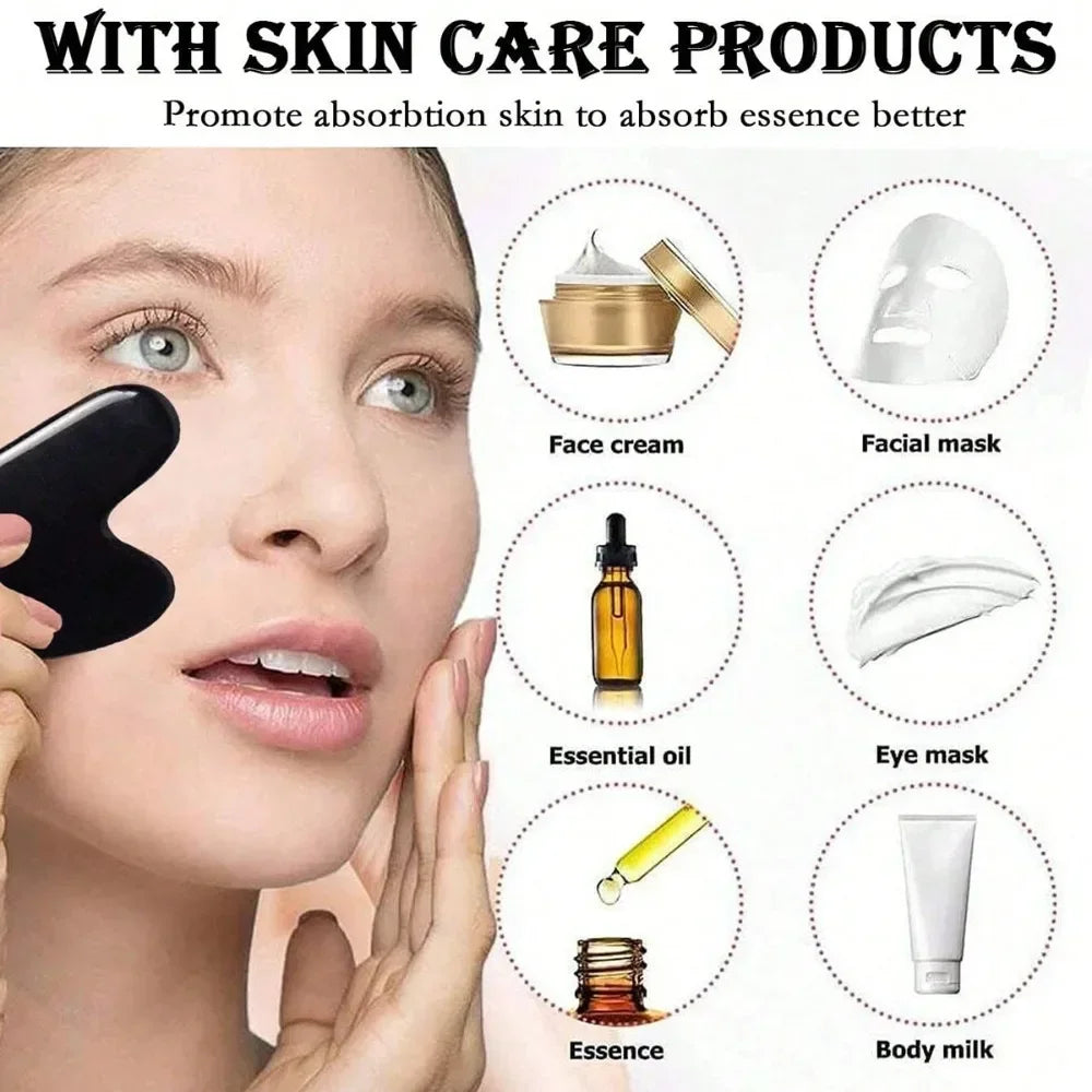 Kit beauté 3 en 1- rouleau de Jade, Gua Sha et glaçon facial