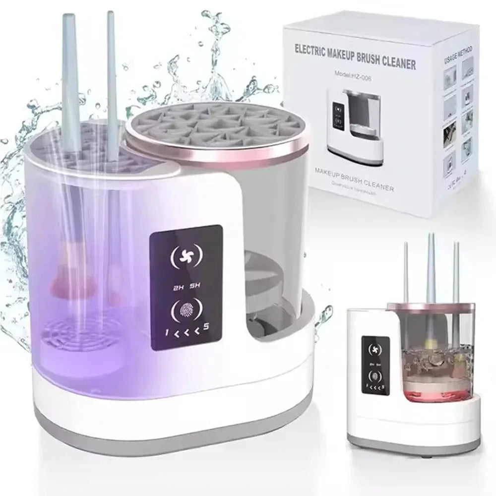 Nettoyeur de pinceaux de maquillage électrique 3 en 1, portable, avec prise USB, nettoyage en profondeur, automatique